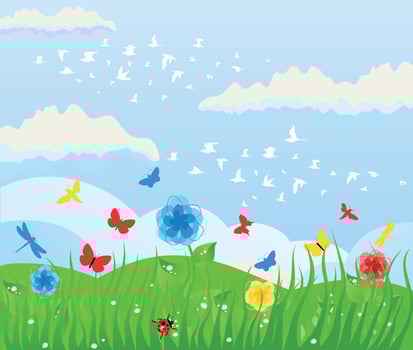 Illustration on the theme of nature vector