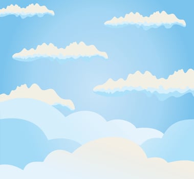 The blue sky and clouds on it. A vector illustration