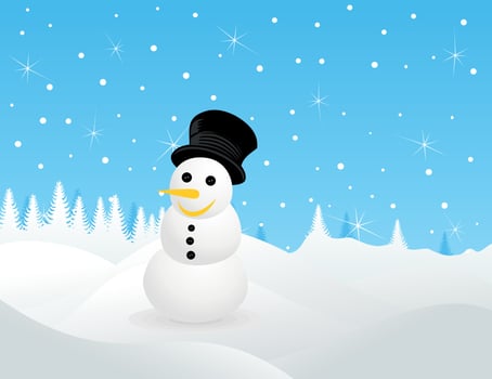 Snow in the woods. Vector illustration
