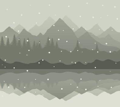 Snow in the woods. Vector illustration