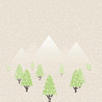 Snow in the woods. Vector illustration