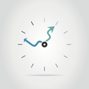 Dial of hours with curve arrows vector