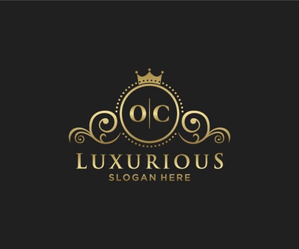 Initial OC Letter Royal Luxury Logo template in vector art for Restaurant, Royalty, Boutique, Cafe, Hotel, Heraldic, Jewelry, Fashion and other vector illustration.