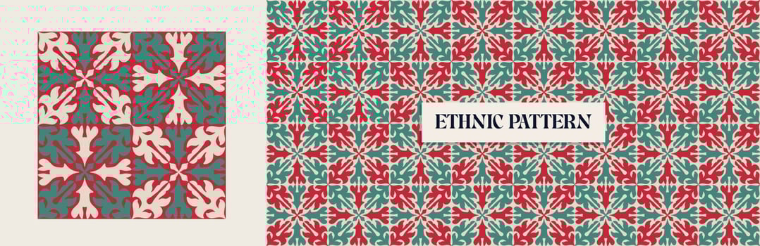 Vintage Traditional ornamental Ethnic seamless pattern. Patchwork Boho geometric ornament for scrapbooking vector