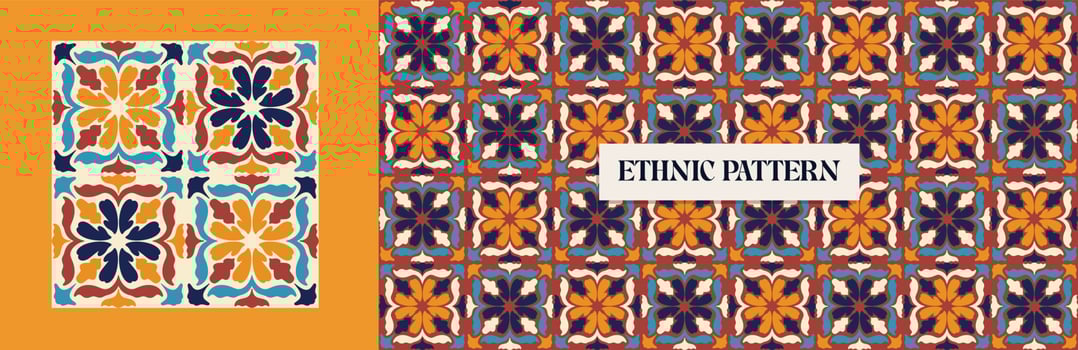 Vintage Traditional ornamental Ethnic seamless pattern. Patchwork Boho geometric ornament for scrapbooking vector