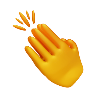 Hands Clap Gesture 3D Icon png