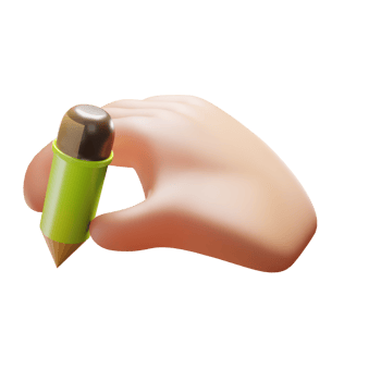 Hand Writting 3D Icon png