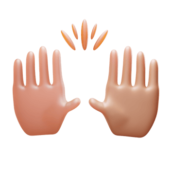 Waving Hand 3D Icon png