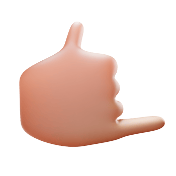 Call Me Hand Gesture 3D Icon png