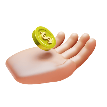 Hand With Coin 3D Icon png