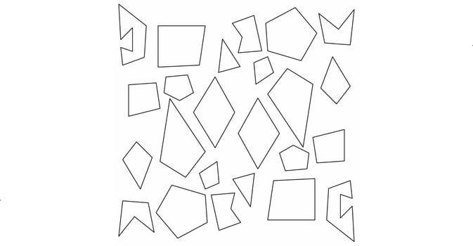 Line art of simple symmetrical and non-symmetrical shapes. Simple line art vector