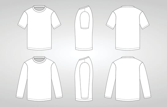 White Tshirt Outline Template vector
