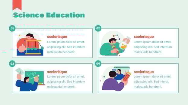 Presentation and web page concepts template. education student illustration. vector
