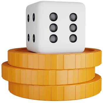 3D Icon Illustration Dice On A Coin png