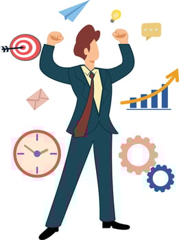 passionate businessman. excited businessman icon. businessman and business icon vector