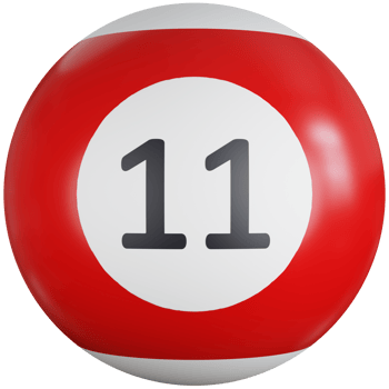 3D Icon Illustration Billiard Ball With Number eleven png