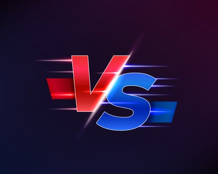 Vs or versus sign, vector game or sport symbol