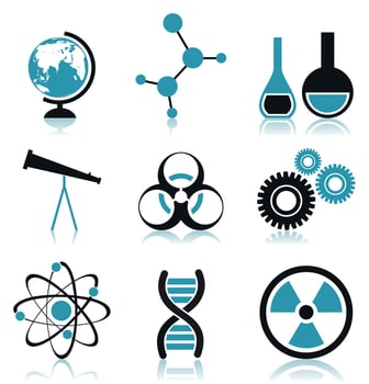 Collection of icons a science. A vector illustration