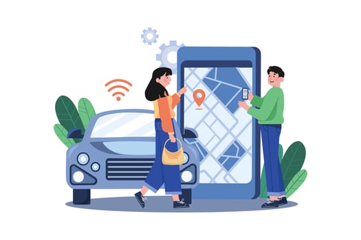 Smart Transport Illustration concept on white background vector