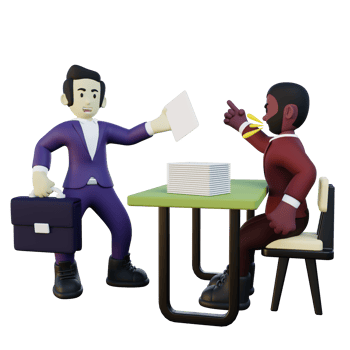 3d Illustration of Office Employee Want a Resign png