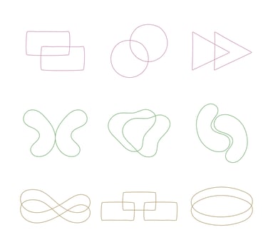 Outline abstract geometrical shape art decoration isolated. vector