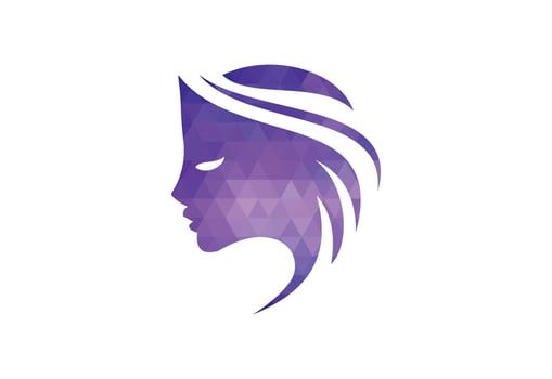 Low Poly and Beauty parlour, Skincare, Salon, Spa, Dermatology Clinic Flower logo design, Vector design concept