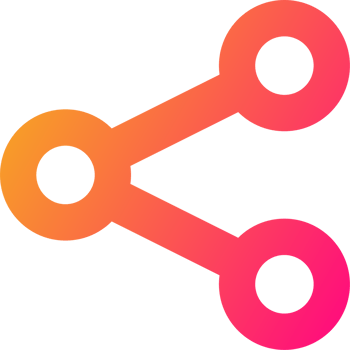 Share icons in gradient colors. sharing link signs illustration. png