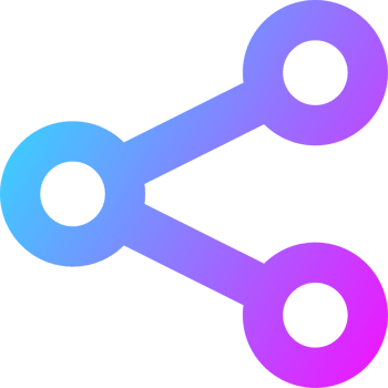 Share icons in gradient colors. sharing link signs illustration. png