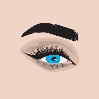 examples for women's eyes, eyebrows and eyelashes, for beauty models vector