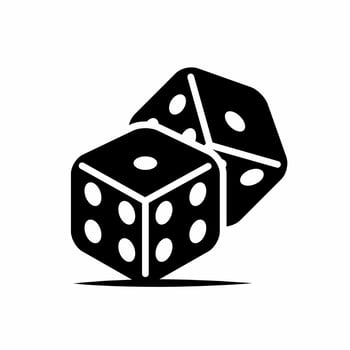 Dice icon illustration with shadow. Stock vector. vector