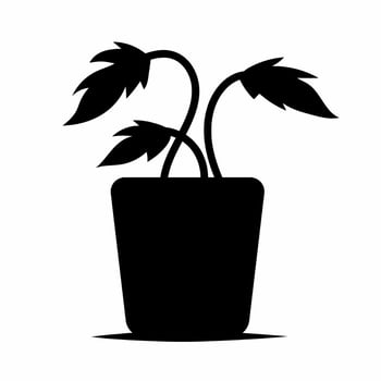 Botanical tropical icon illustration with shadow. Stock vector. vector