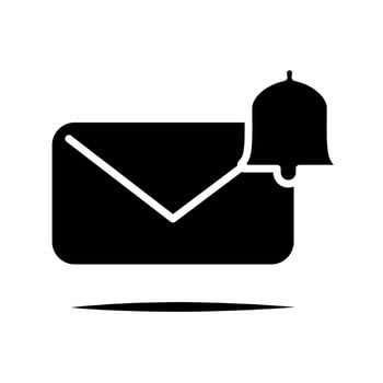 Notifications icon illustration with shadow. Stock vector. vector