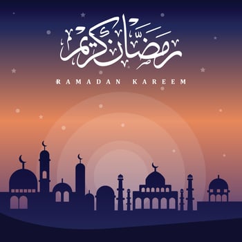 ramadan kareem silhouette illustration. premium vector backgrounds, banners, greeting cards etc.