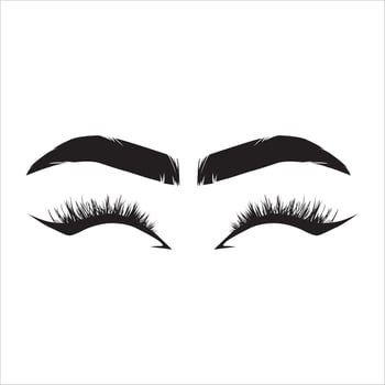 examples for women's eyes, eyebrows and eyelashes, for beauty models vector
