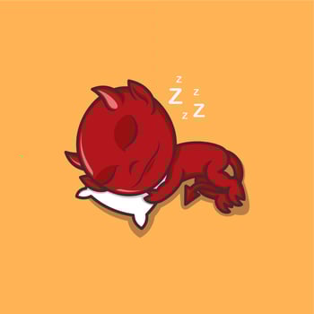 cute cartoon devil sleeping vector