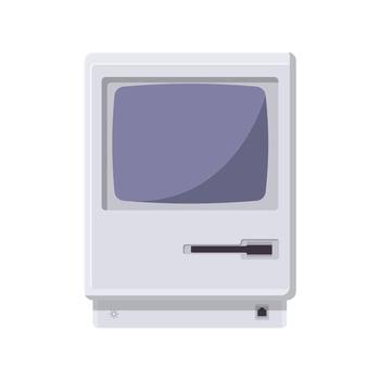 CRT Monitor Flat Illustration. Clean Icon Design Element on Isolated White Background vector