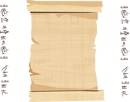 Ancient Egypt papyrus scroll with wooden rod vector