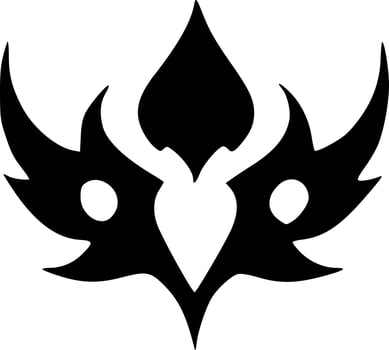 black and white of evil monster icon vector
