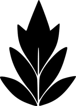 black and white of leaf icon vector