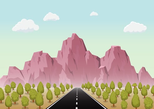 landscape of mountain road vector