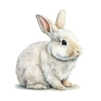 watercolor easter bunny rabbit on white background vector