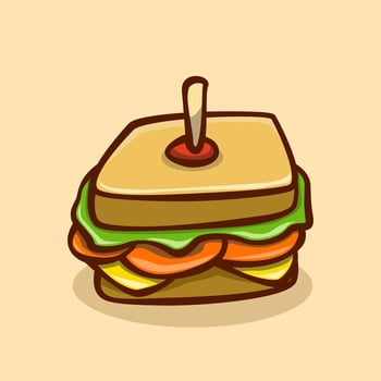 sandwich illustration concept in cartoon style vector