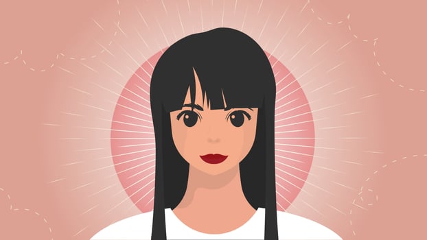 Banner with a girl close-up. Female friendship, feminist union or sisterhood. Cartoon style. vector