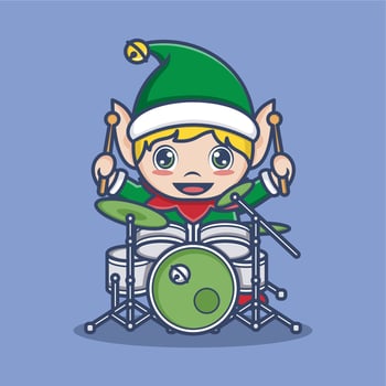 cute cartoon christmas elf vector