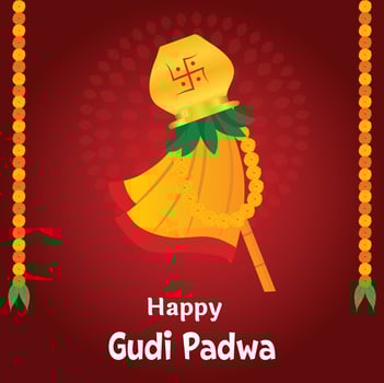 Happy Gudi Padwa Maharashtra New Year Festival Vector Illustration