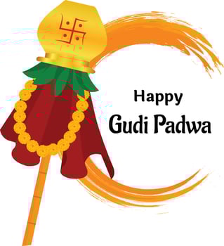 Happy Gudi Padwa Maharashtra New Year Festival Vector Illustration