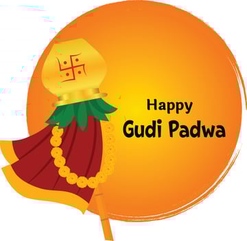 Happy Gudi Padwa Maharashtra New Year Festival Vector Illustration