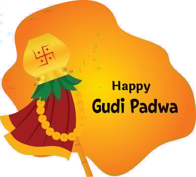 Happy Gudi Padwa Maharashtra New Year Festival Vector Illustration