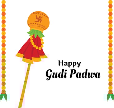 Happy Gudi Padwa Maharashtra New Year Festival Vector Illustration
