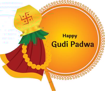 Happy Gudi Padwa Maharashtra New Year Festival Vector Illustration